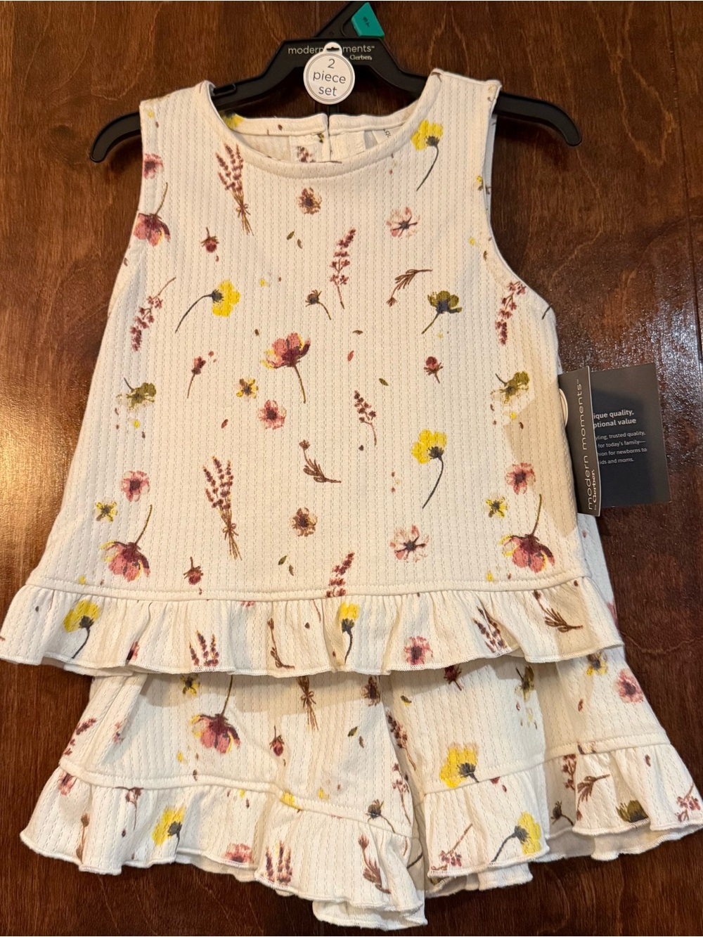 Modern Moments by Gerber Toddler Girls 5T Floral Ruffle Shorts Outfit Set NWT